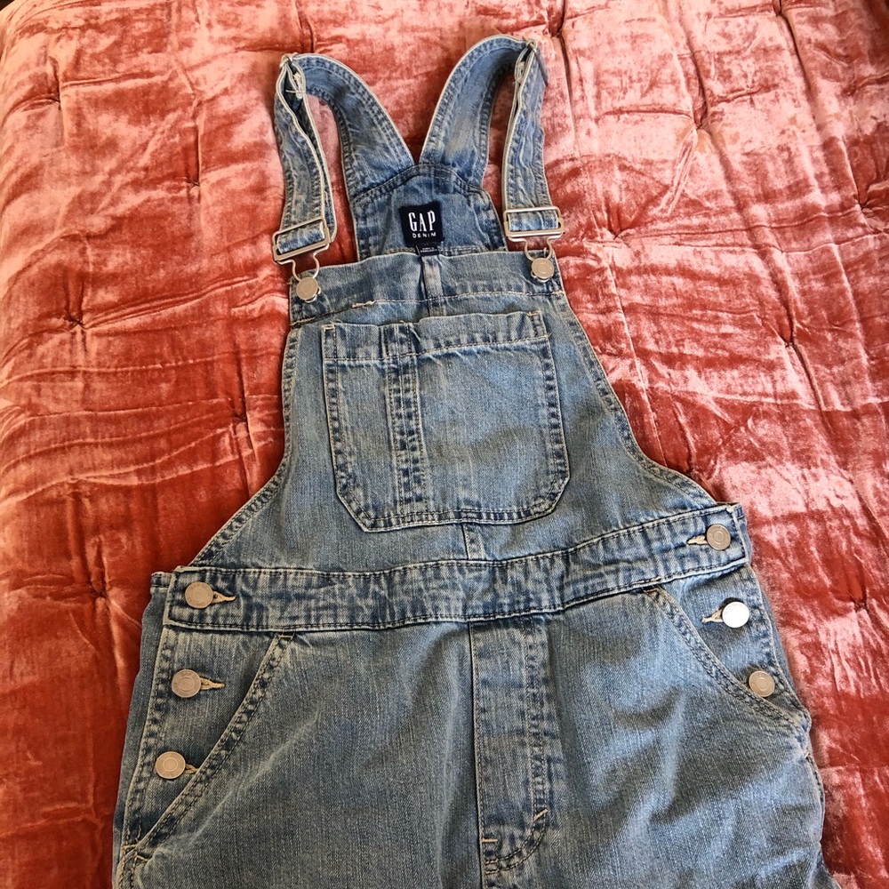 Gap Light Wash Overall Shorts